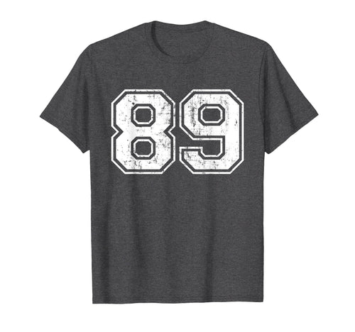 Number 89 Varsity Distressed Sports T-Shirt - Fun Novelty Design Unisex - T-Shirt, Sweatshirt, Hoodie