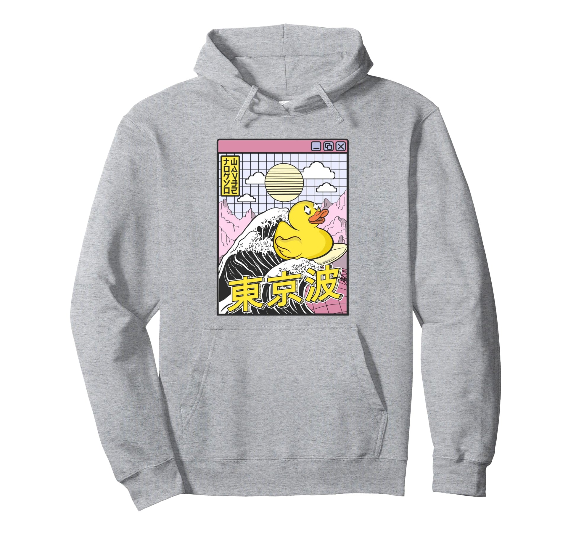 Rubber Duck Surfing Kanagawa Wave Kawaii Hoodie - Unique Graphic Unisex - T-Shirt, Sweatshirt, Hoodie