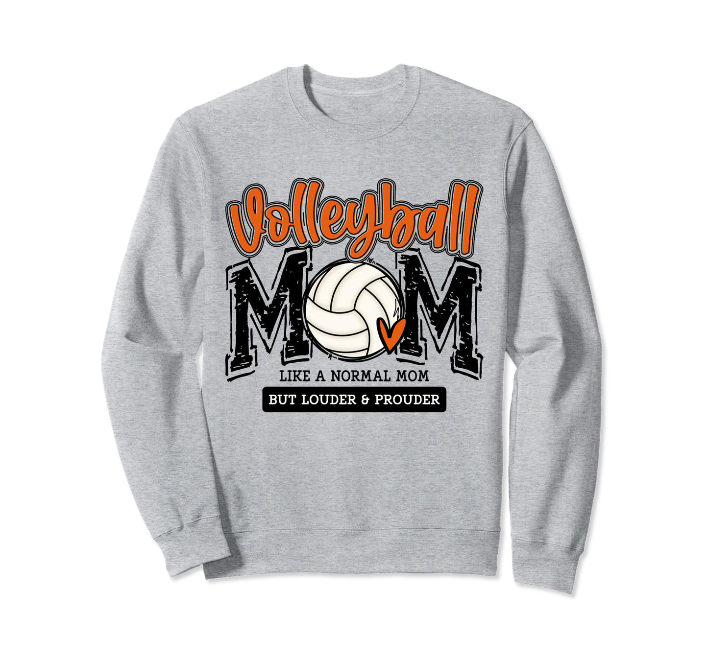 Volleyball Mom Orange Game Day Sweatshirt - Casual Everyday Wear Men Women - T-Shirt, Sweatshirt, Hoodie
