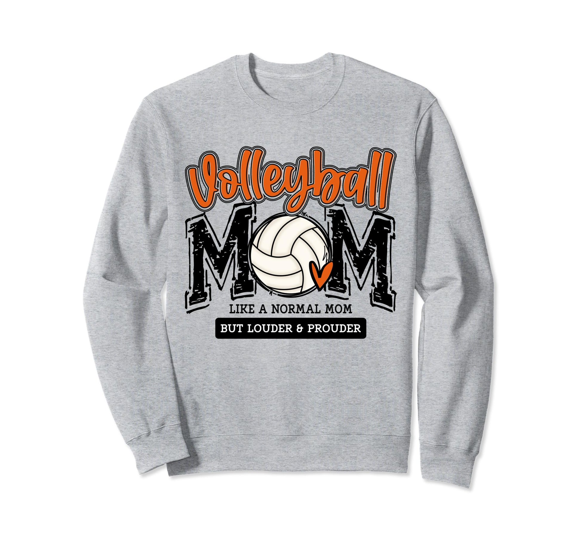 Volleyball Mom Orange Game Day Sweatshirt - Casual Everyday Wear Men Women - T-Shirt, Sweatshirt, Hoodie