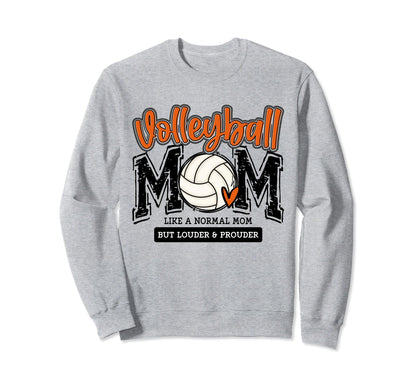 Volleyball Mom Orange Game Day Sweatshirt - Casual Everyday Wear Men Women - T-Shirt, Sweatshirt, Hoodie