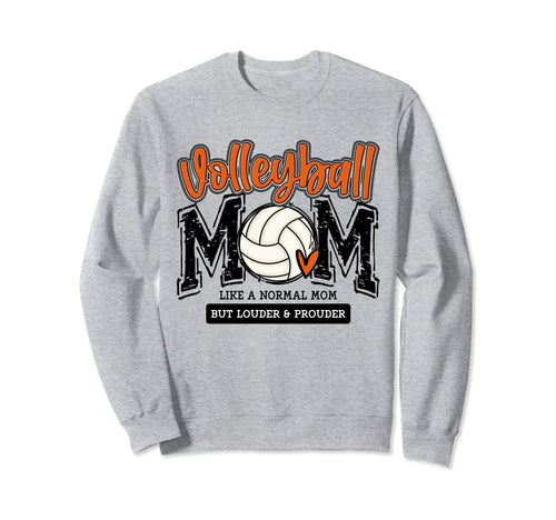Volleyball Mom Orange Game Day Sweatshirt - Casual Everyday Wear Men Women - T-Shirt, Sweatshirt, Hoodie
