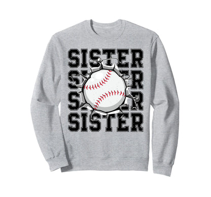 Baseball Sister Cracked Wall Sweatshirt - Minimalist Print Men Women - T-Shirt, Sweatshirt, Hoodie