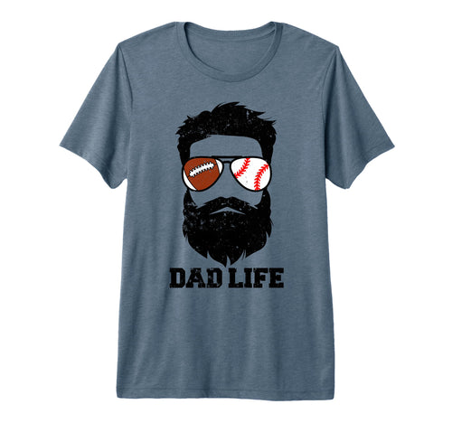 Mens Football Baseball Dad Messy Hair T-Shirt - Graphic Print for Adults - T-Shirt, Sweatshirt, Hoodie