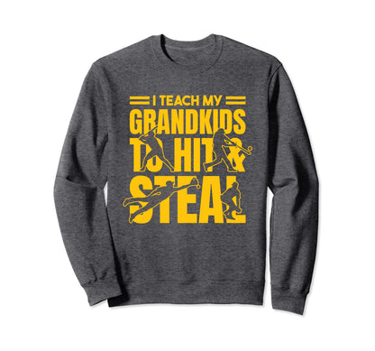 Baseball Grandpa I Teach My Sweatshirt - Casual Everyday Wear for Adults - T-Shirt, Sweatshirt, Hoodie