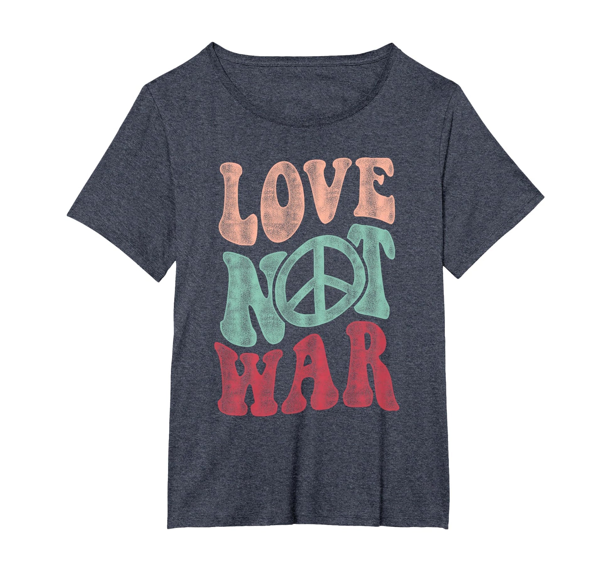 Love Not War Groovy Peace Sign T-Shirt - Casual Everyday Wear Men Women - T-Shirt, Sweatshirt, Hoodie