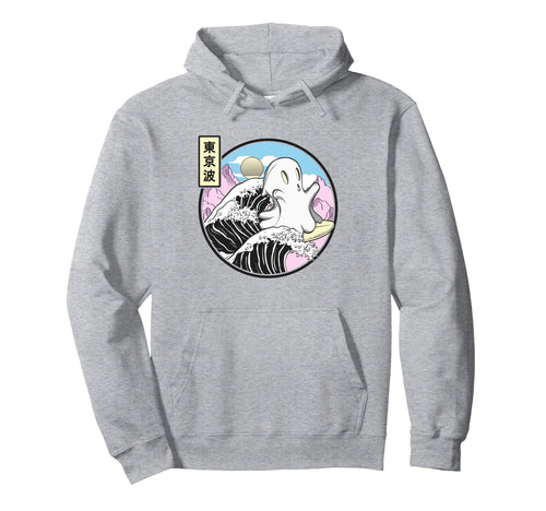 Happy Surfing Ghost Kanagawa Wave Hoodie - Fun Novelty Design Unisex - T-Shirt, Sweatshirt, Hoodie