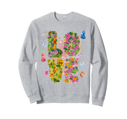 Womens Valentines Day Flower Heart Sweatshirt - Fun Novelty Design Unisex - T-Shirt, Sweatshirt, Hoodie