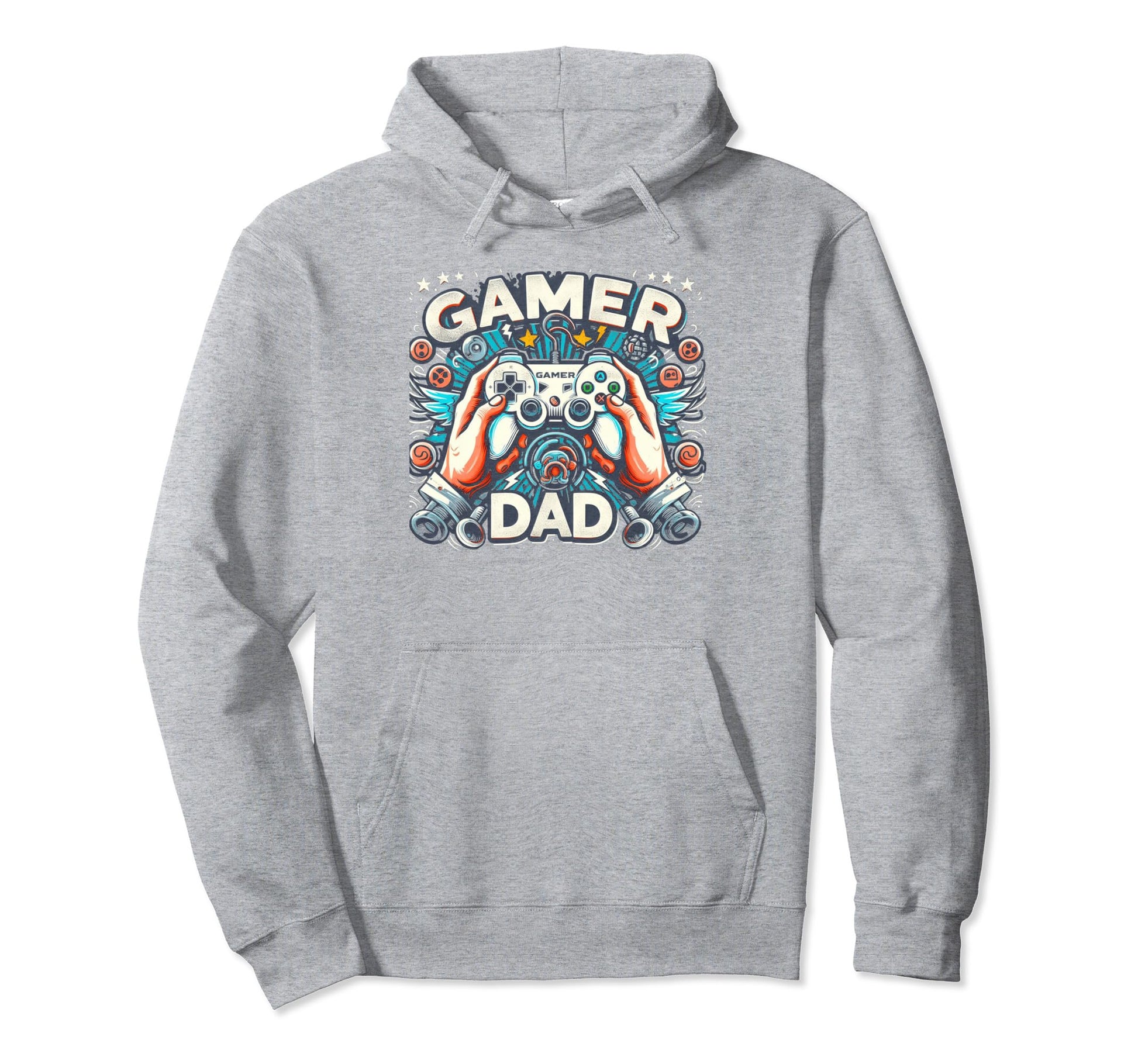Gamer Dad Game Controller Gaming Video Hoodie - Graphic Print Men Women - T-Shirt, Sweatshirt, Hoodie