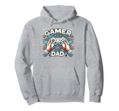 Gamer Dad Game Controller Gaming Video Hoodie - Graphic Print Men Women - T-Shirt, Sweatshirt, Hoodie