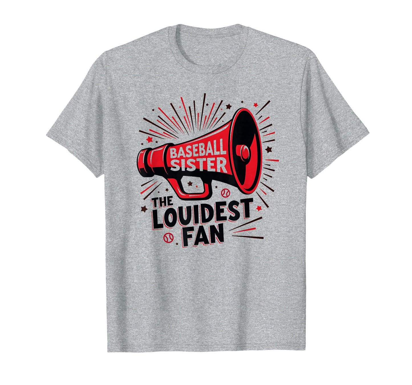 Baseball Sister Loudest Fan T-Shirt - Custom Art Print for Adults - T-Shirt, Sweatshirt, Hoodie