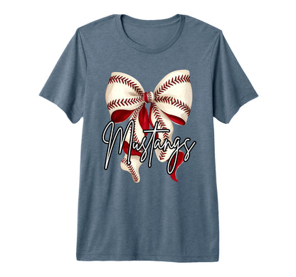 Mustangs Baseball Mom Coquette Bow Game T-Shirt - Unique Graphic Unisex - T-Shirt, Sweatshirt, Hoodie