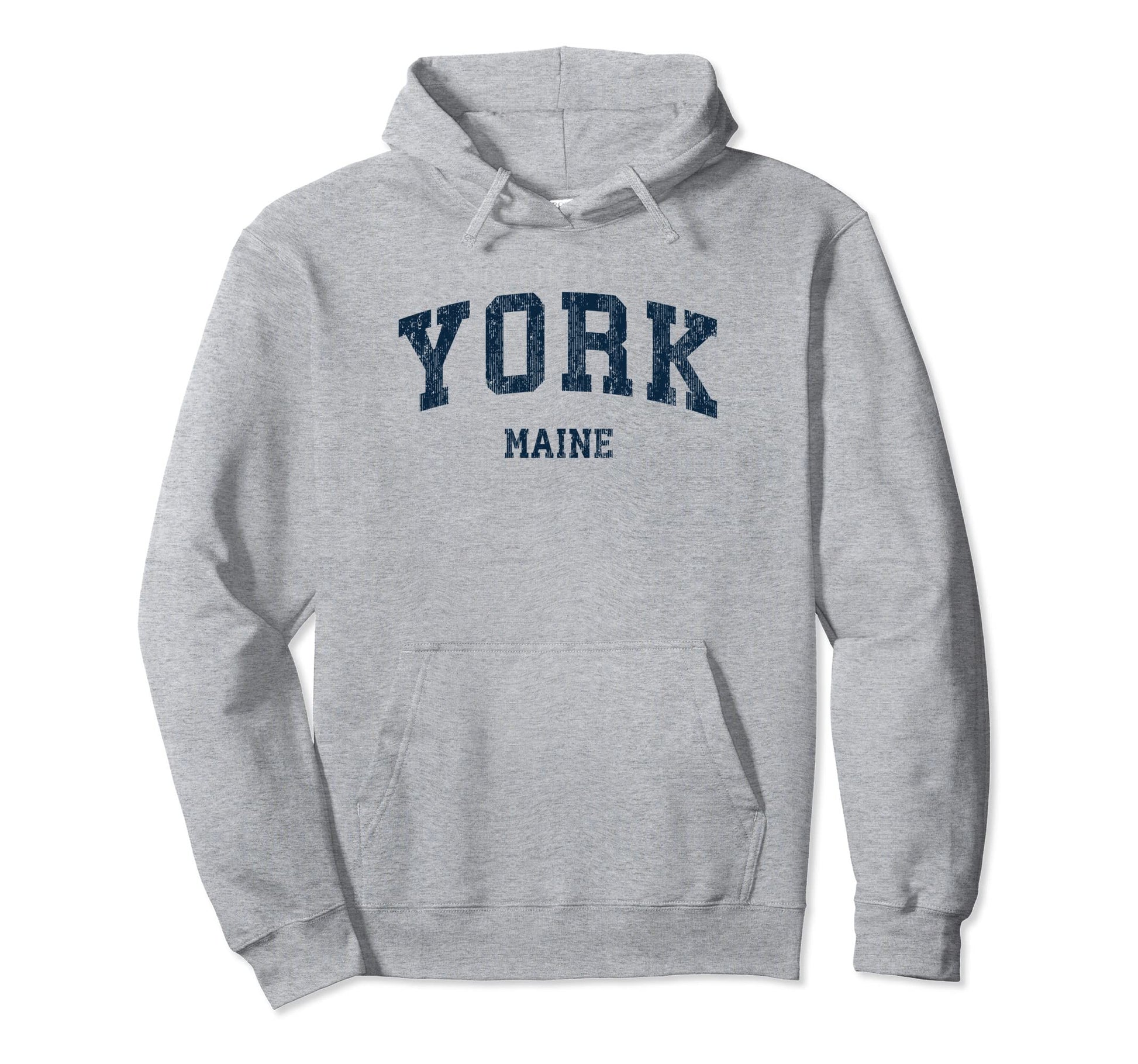 York Maine Me Varsity Sports Navy Hoodie - Novelty Apparel for Adults - T-Shirt, Sweatshirt, Hoodie