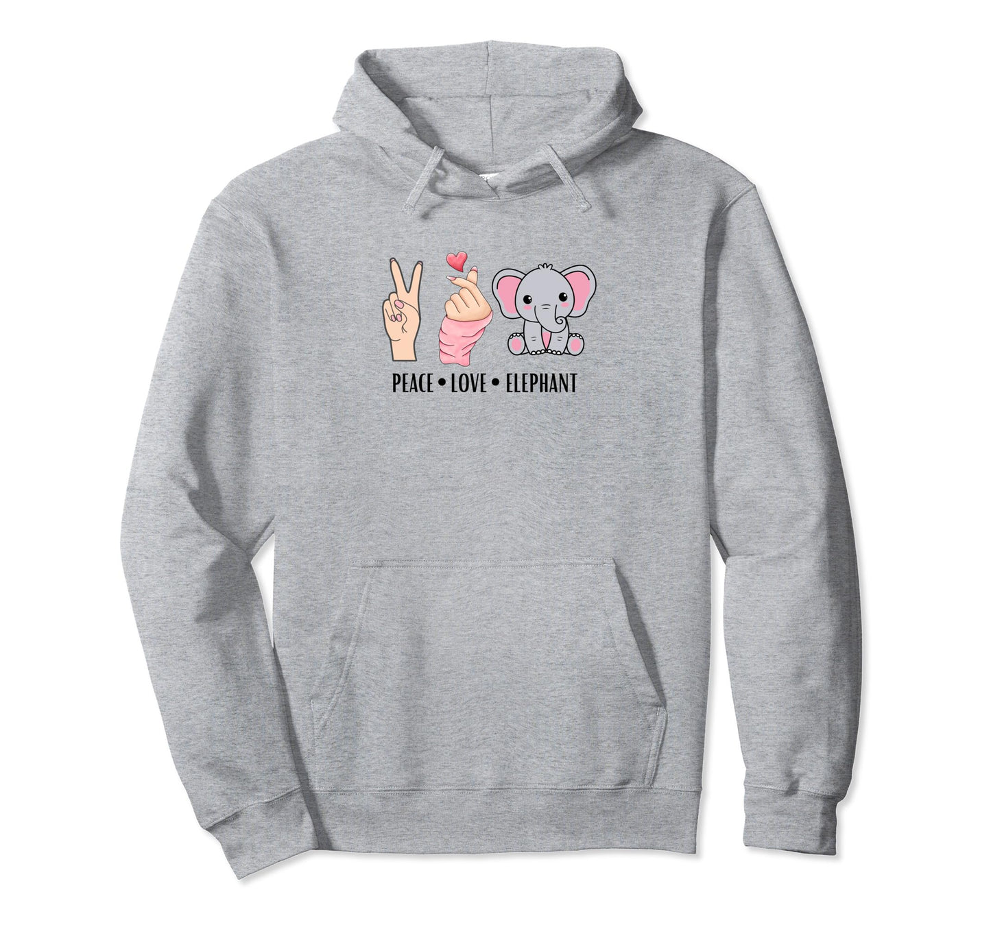 Elephant Peace Love And Hoodie - Streetwear Style Unisex - T-Shirt, Sweatshirt, Hoodie