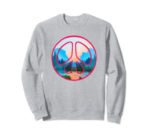 Yosemite National Park Peace Sign Sweatshirt - Fun Novelty Design Unisex - T-Shirt, Sweatshirt, Hoodie