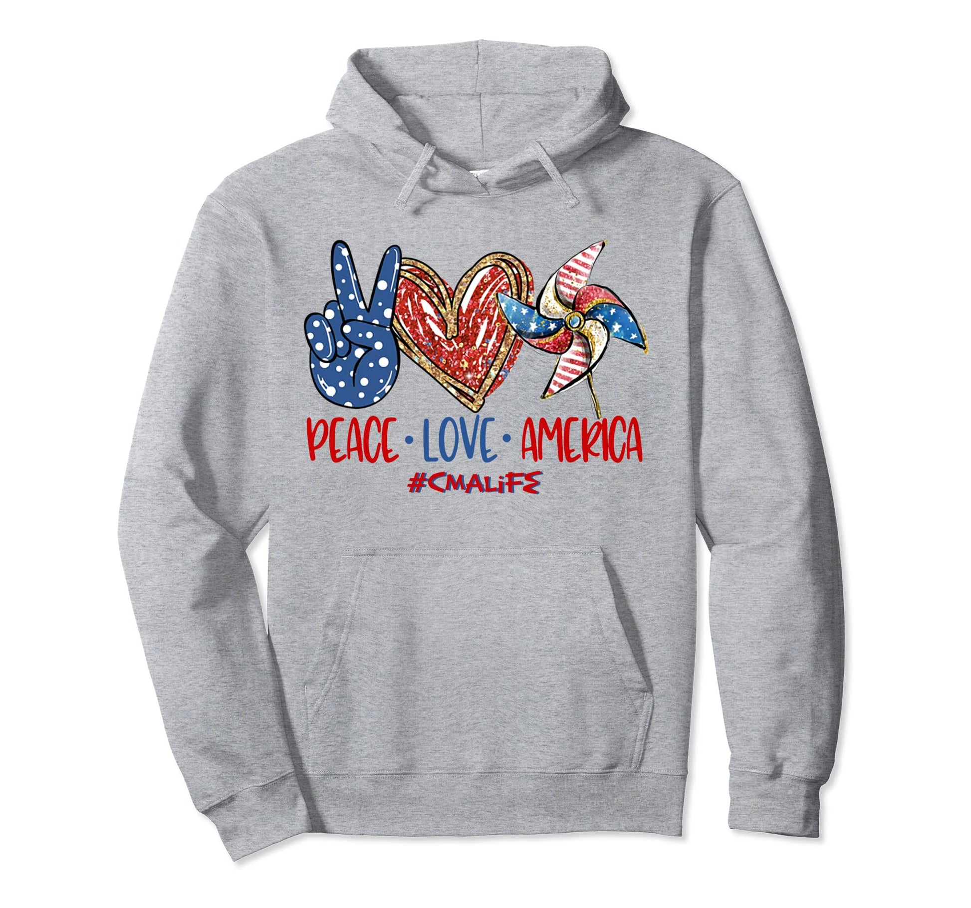 Peace Love America Cma Life Hoodie - Aesthetic Graphic for Adults - T-Shirt, Sweatshirt, Hoodie