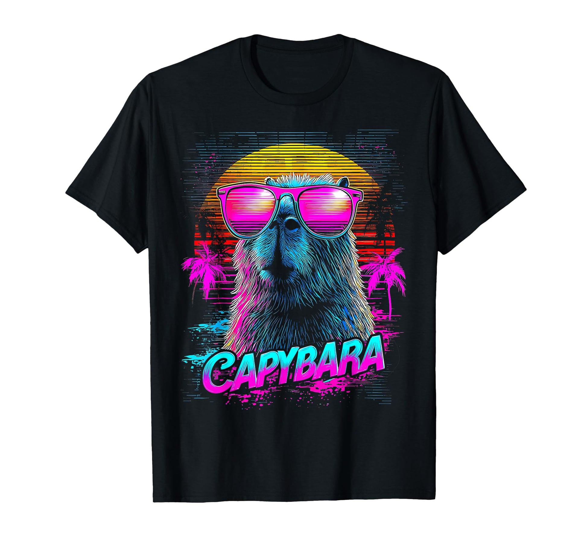 Capybara Capibara Sunglasses Vaporwave T-Shirt - Aesthetic Graphic Unisex - T-Shirt, Sweatshirt, Hoodie