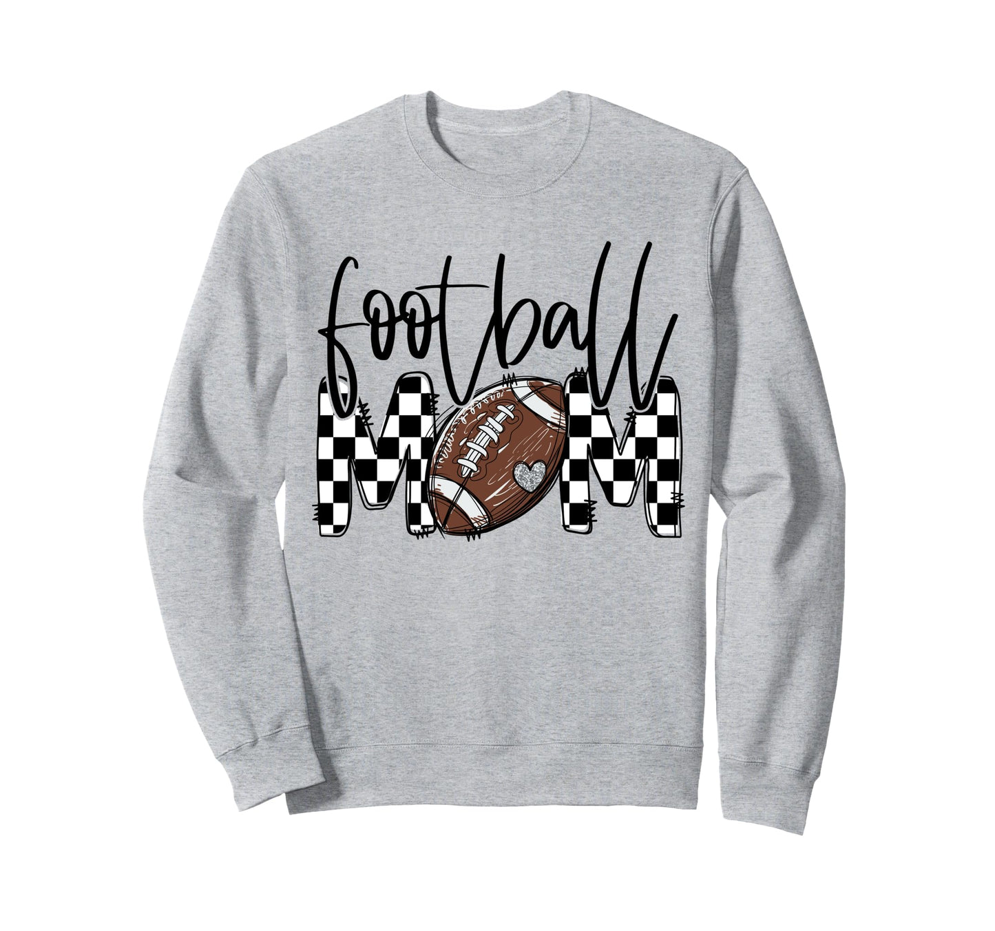 Proud Football Mom Checkered Sweatshirt - Minimalist Print for Adults - T-Shirt, Sweatshirt, Hoodie