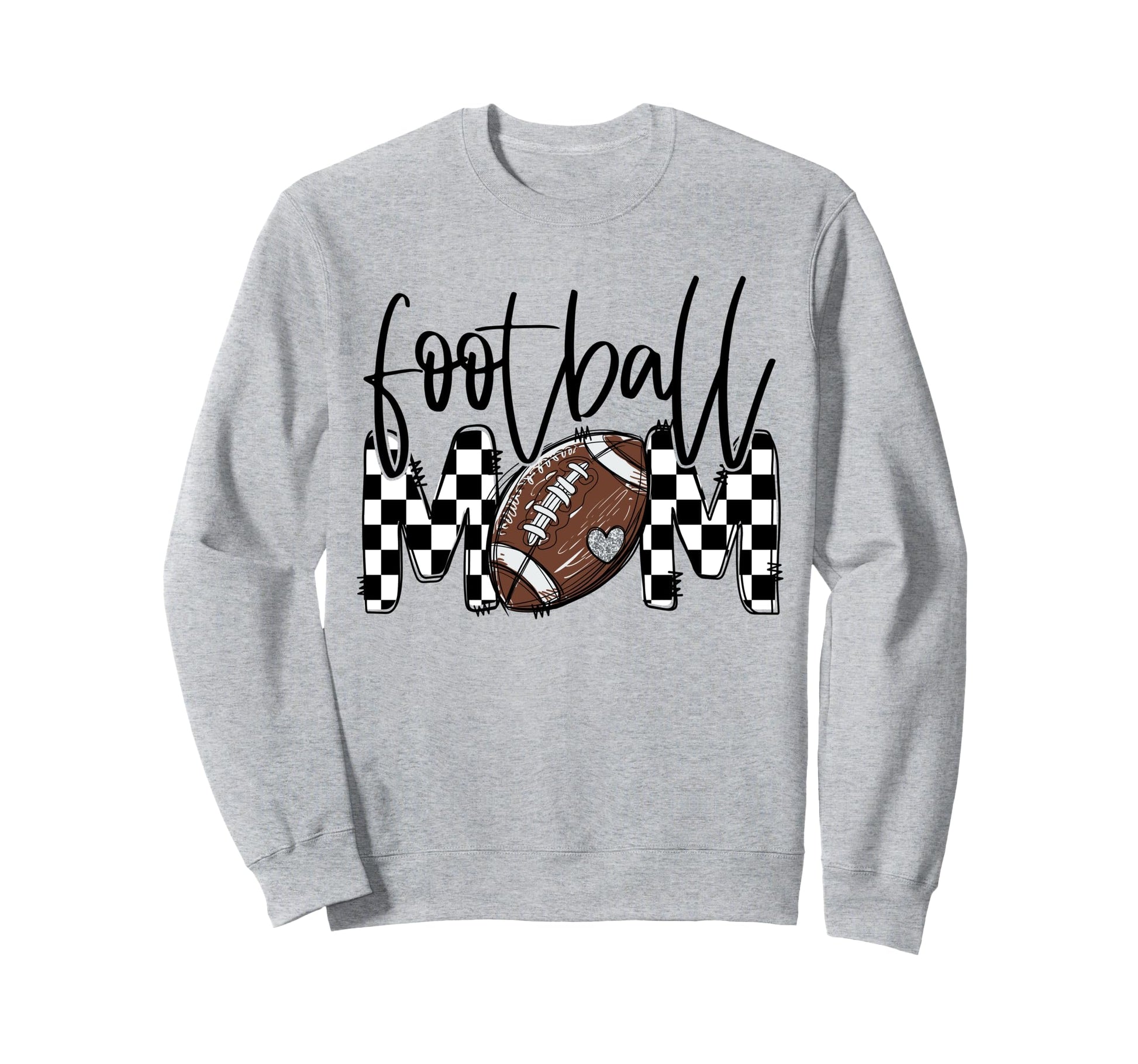 Proud Football Mom Checkered Sweatshirt - Minimalist Print for Adults - T-Shirt, Sweatshirt, Hoodie