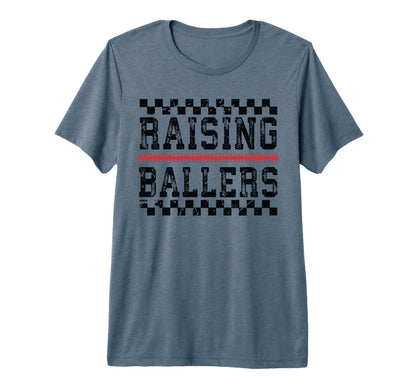 Raising Ballers Funny Mom Baseball Tri Blend T-Shirt - Graphic Print Unisex - T-Shirt, Sweatshirt, Hoodie