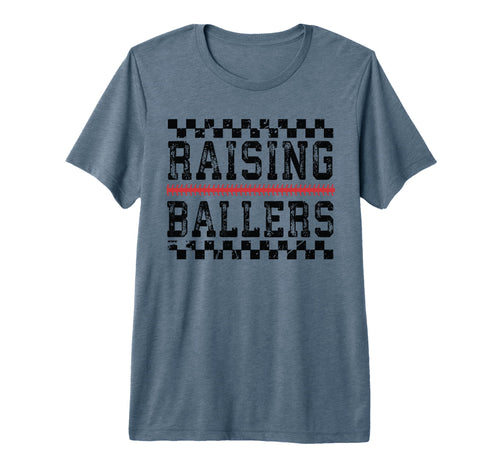 Raising Ballers Funny Mom Baseball Tri Blend T-Shirt - Graphic Print Unisex - T-Shirt, Sweatshirt, Hoodie