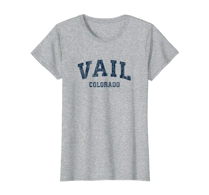 Vail Colorado Co Varsity Sports Navy T-Shirt - Aesthetic Graphic Men Women - T-Shirt, Sweatshirt, Hoodie