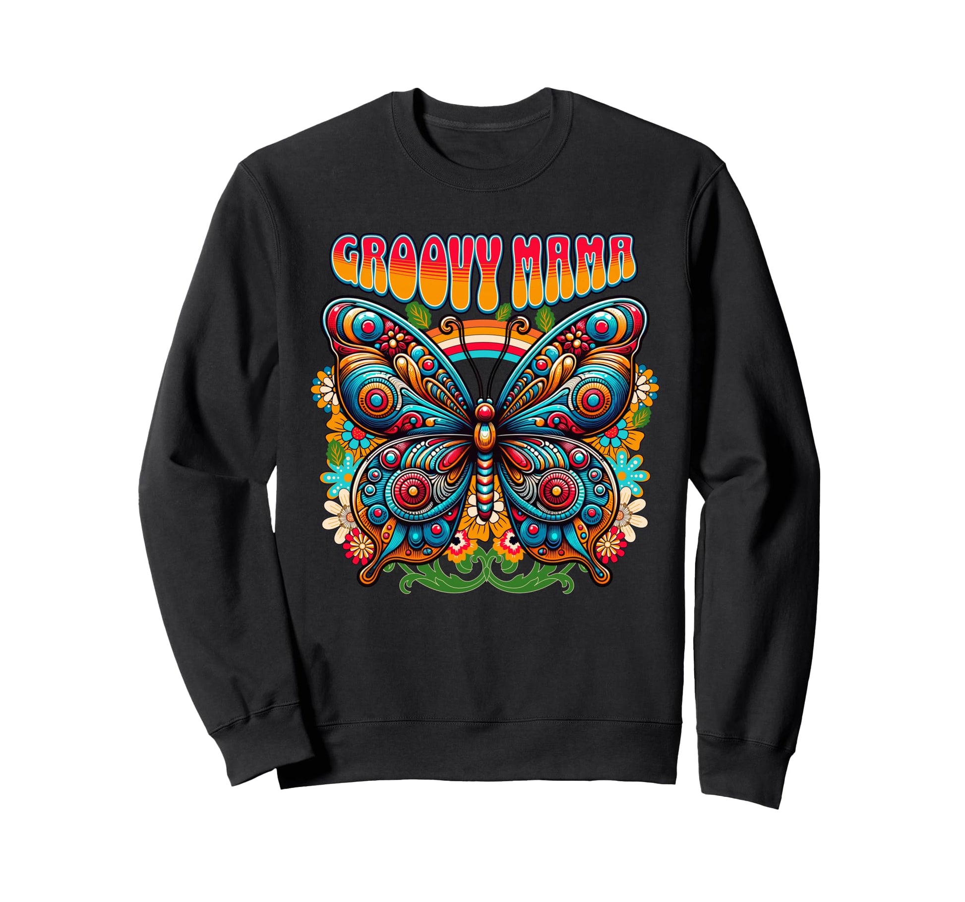 Groovy Mama Colorful Butterfly Sweatshirt - Novelty Apparel for Adults - T-Shirt, Sweatshirt, Hoodie