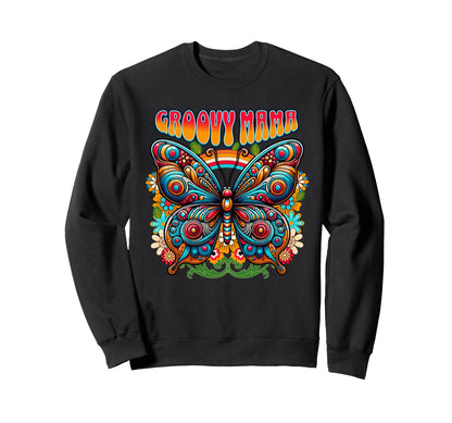 Groovy Mama Colorful Butterfly Sweatshirt - Novelty Apparel for Adults - T-Shirt, Sweatshirt, Hoodie