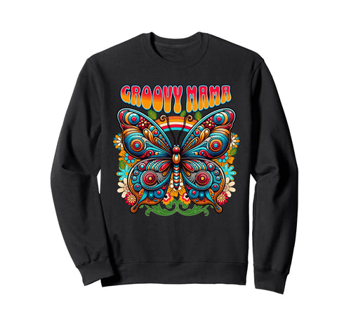 Groovy Mama Colorful Butterfly Sweatshirt - Novelty Apparel for Adults - T-Shirt, Sweatshirt, Hoodie