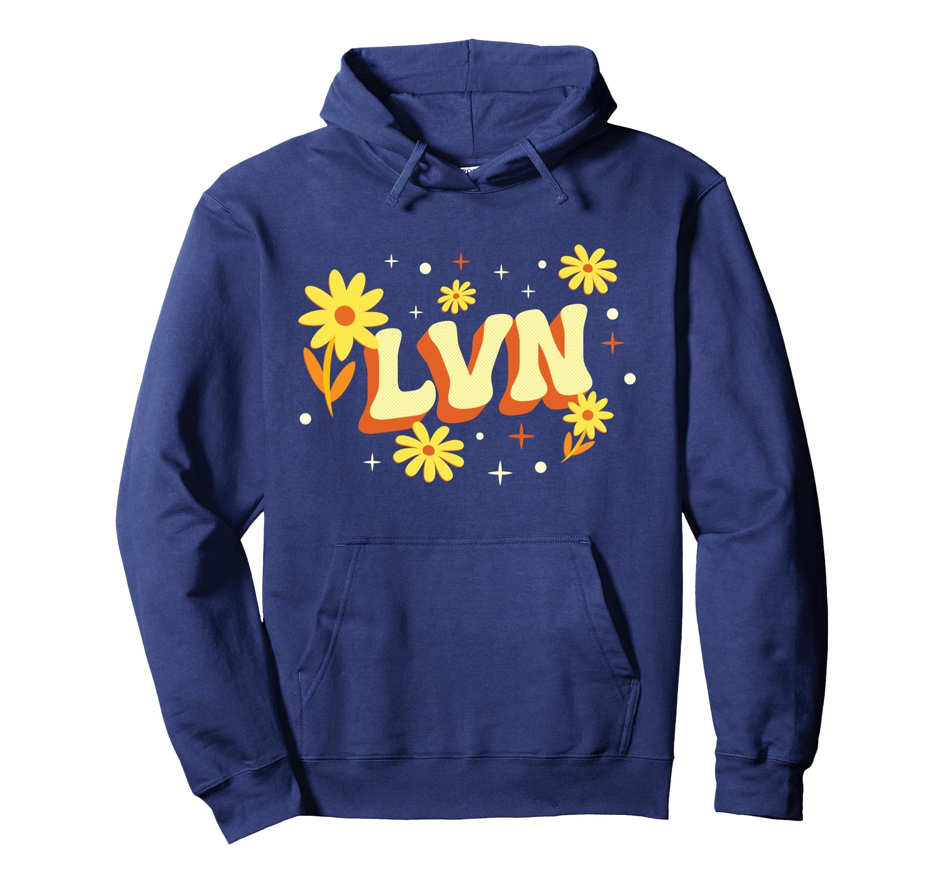 Lvn Licensed Vocational Nurse Flower Hoodie - Minimalist Print for Adults - T-Shirt, Sweatshirt, Hoodie