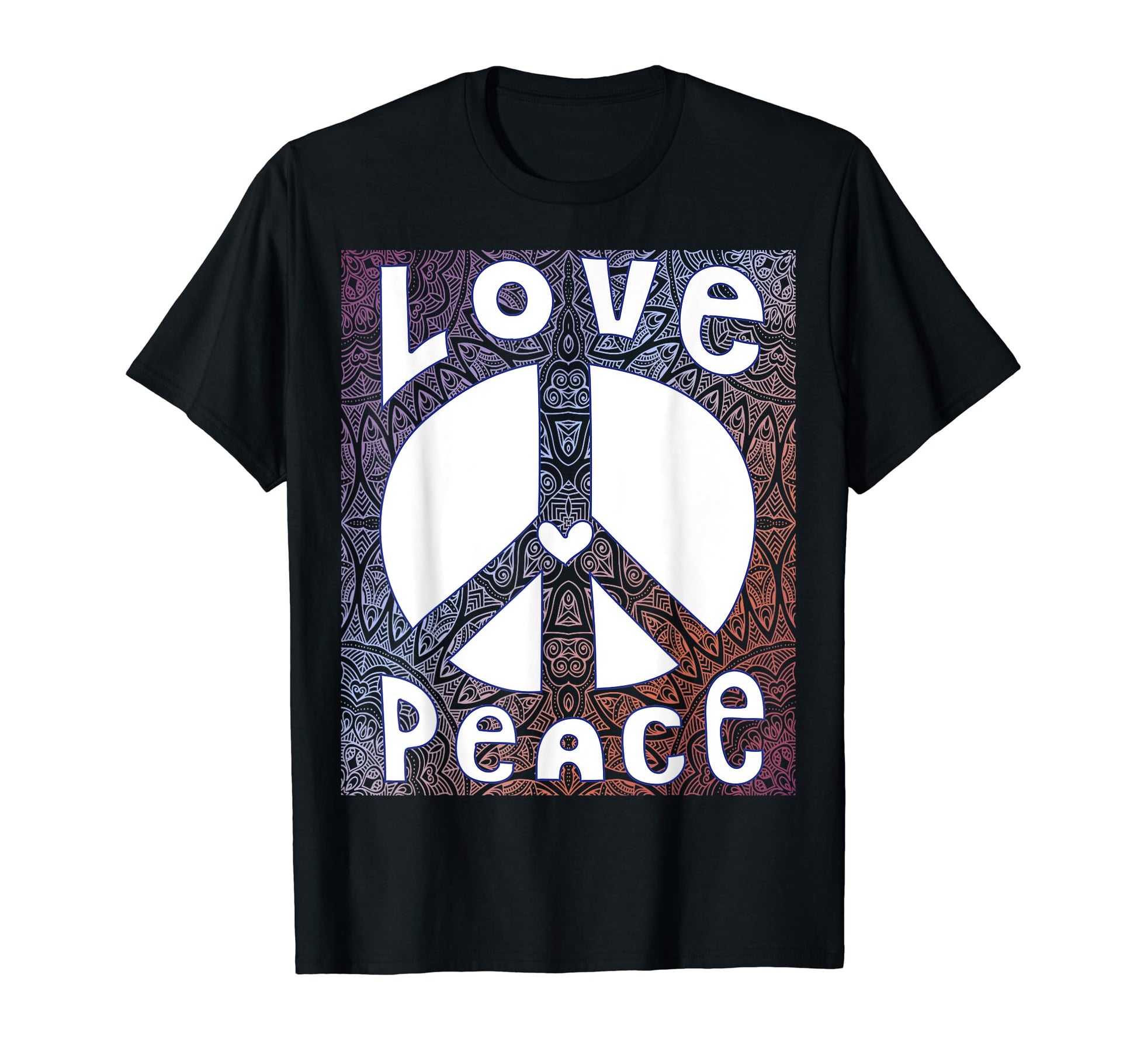 Peace Sign Love 60S 70S Tie Dye Hippie T-Shirt - Graphic Print Unisex - T-Shirt, Sweatshirt, Hoodie
