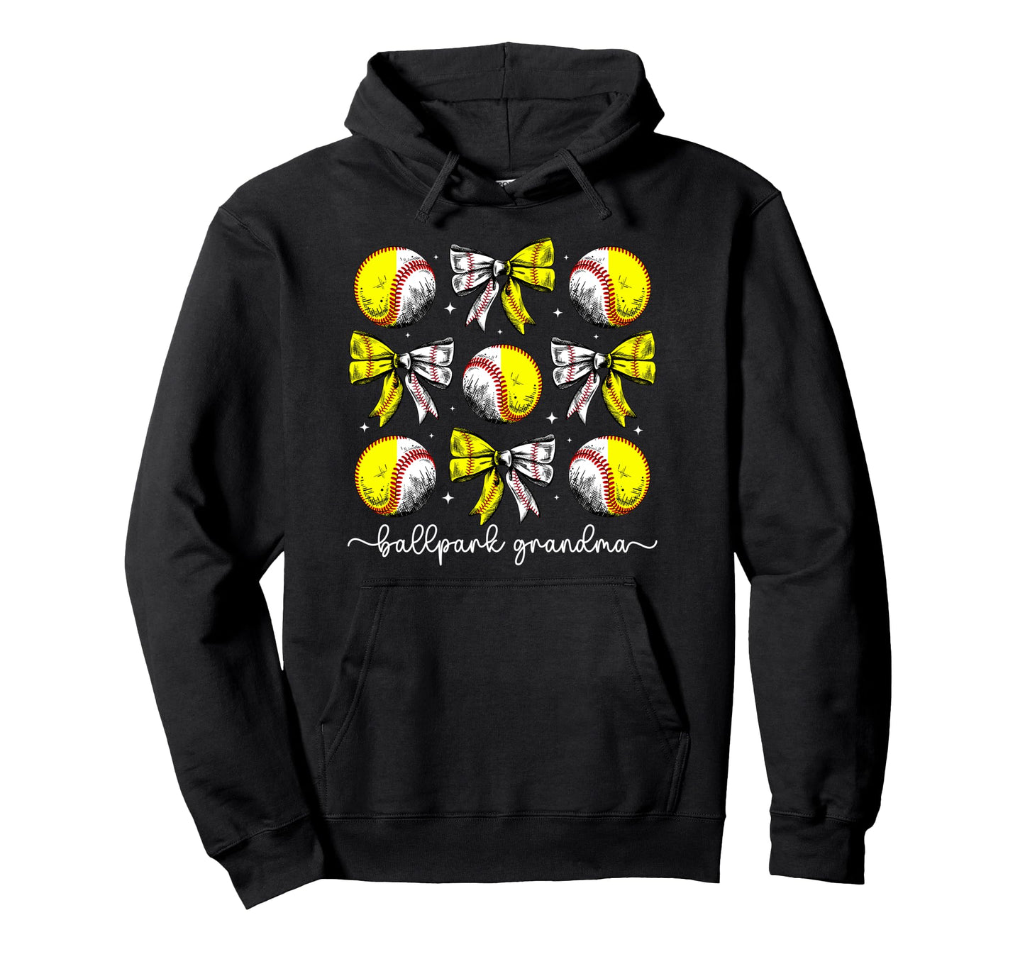 Ballpark Grandma Coquette Softball Hoodie - Casual Everyday Wear Unisex - T-Shirt, Sweatshirt, Hoodie