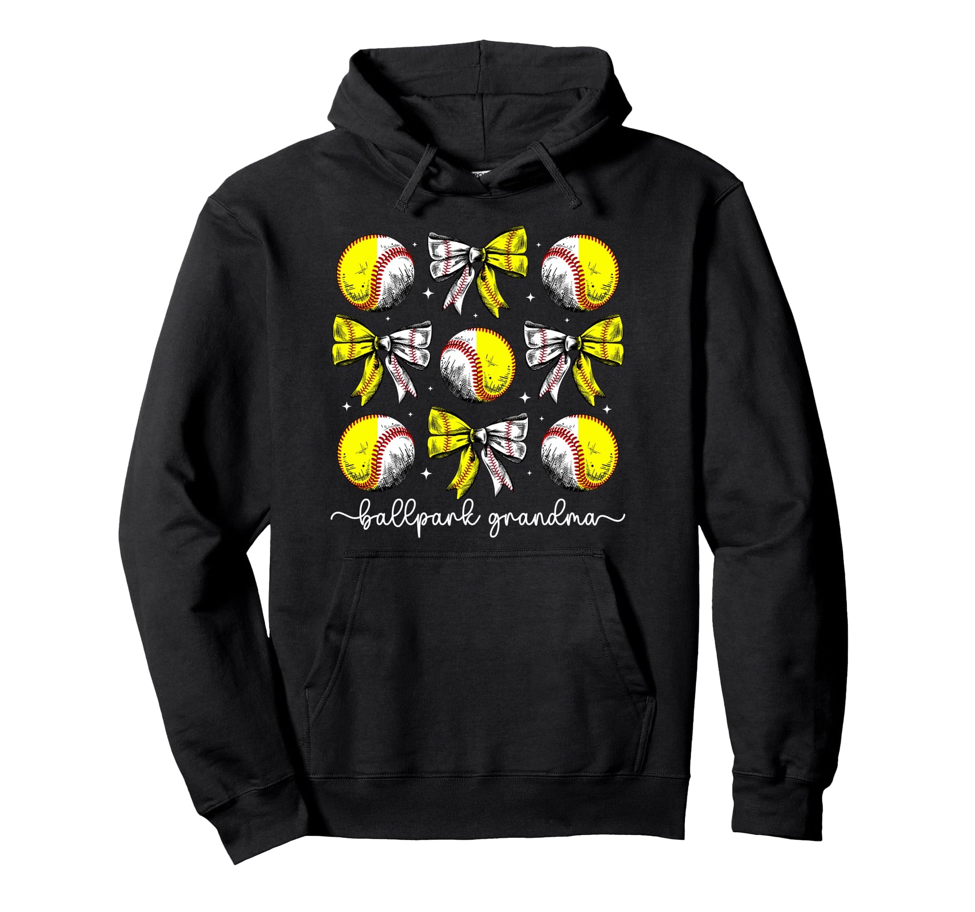 Ballpark Grandma Coquette Softball Hoodie - Casual Everyday Wear Unisex - T-Shirt, Sweatshirt, Hoodie