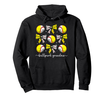 Ballpark Grandma Coquette Softball Hoodie - Casual Everyday Wear Unisex - T-Shirt, Sweatshirt, Hoodie