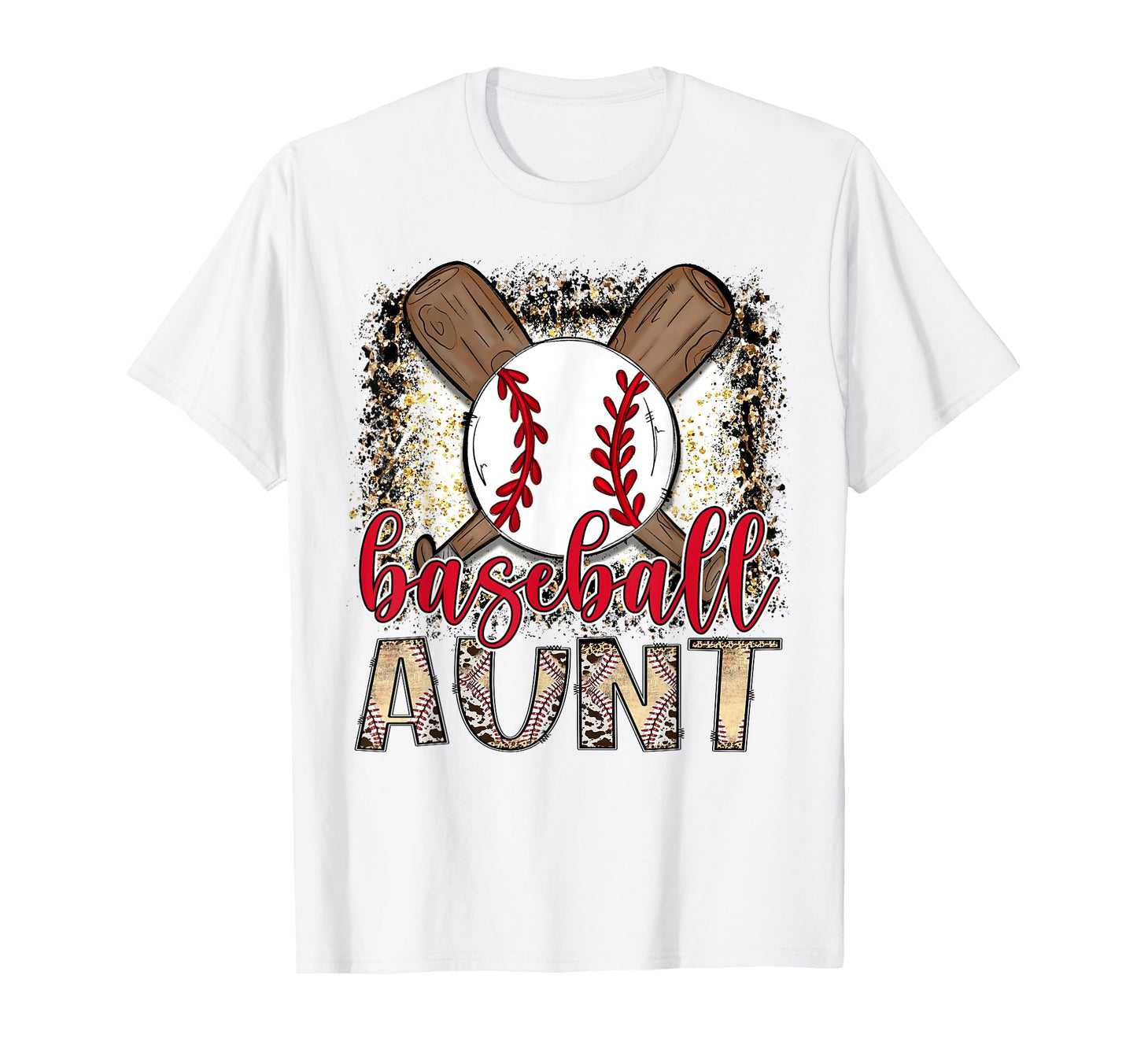 Baseball Aunt Leopard Proud Ball Aunt T-Shirt - Novelty Apparel for Adults - T-Shirt, Sweatshirt, Hoodie
