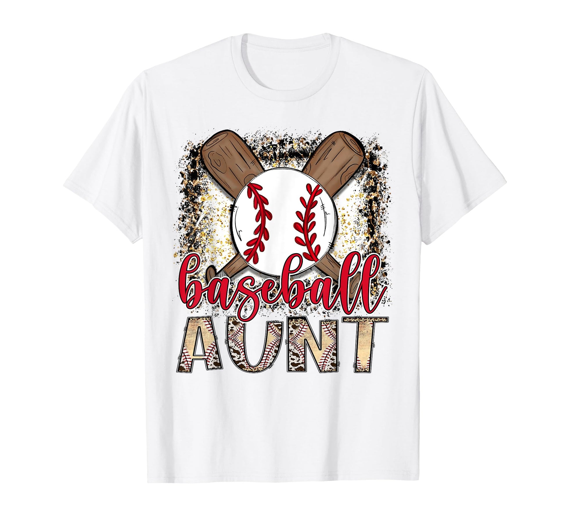 Baseball Aunt Leopard Proud Ball Aunt T-Shirt - Novelty Apparel for Adults - T-Shirt, Sweatshirt, Hoodie