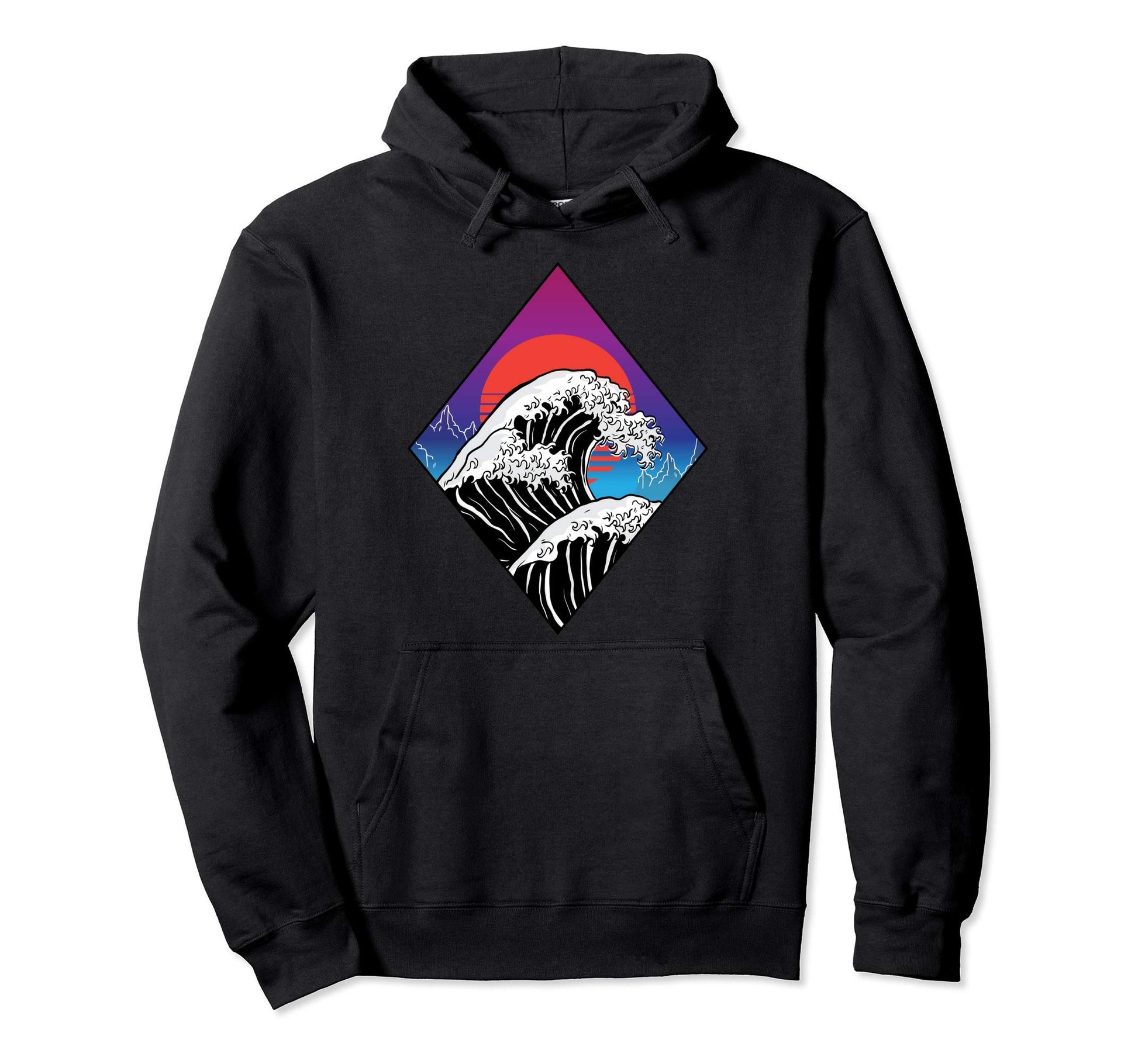 Great Wave Off Kanagawa Japanese Vaporwave Hoodie - Unique Graphic Unisex - T-Shirt, Sweatshirt, Hoodie