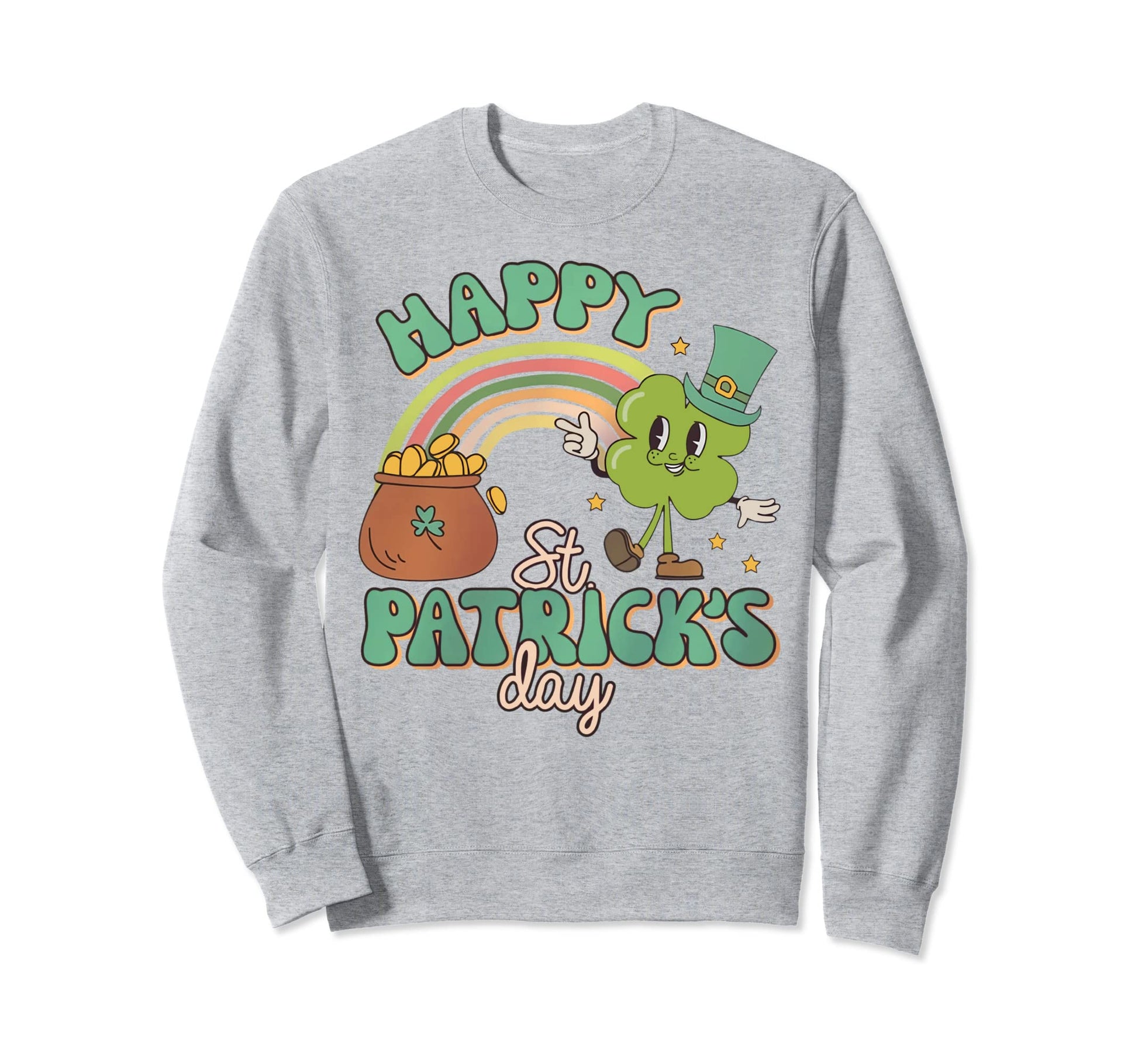 Groovy Rainbow Happy St Patricks Sweatshirt - Streetwear Style Men Women - T-Shirt, Sweatshirt, Hoodie