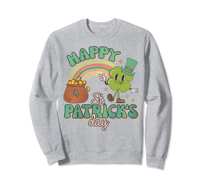 Groovy Rainbow Happy St Patricks Sweatshirt - Streetwear Style Men Women - T-Shirt, Sweatshirt, Hoodie