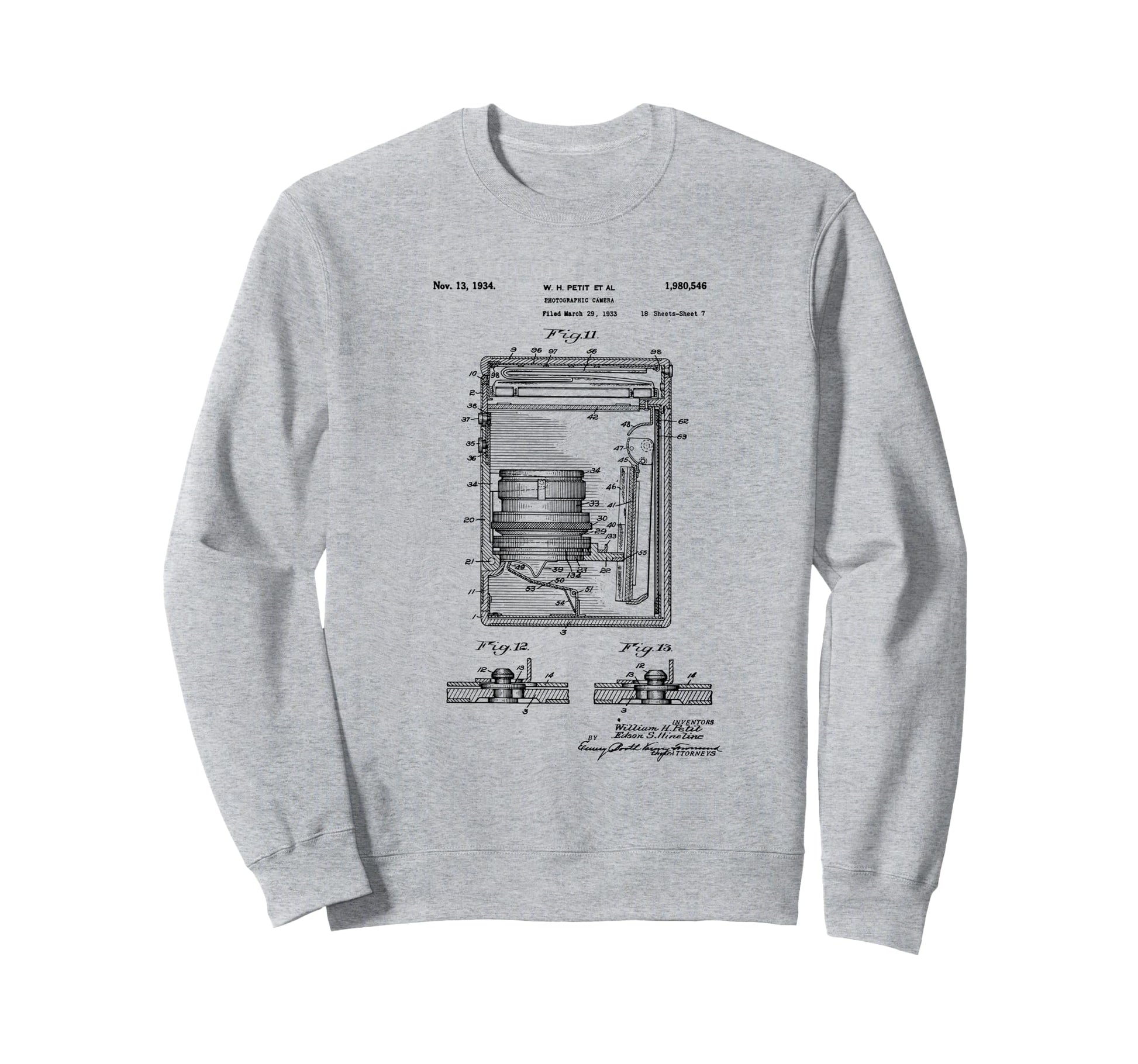 Camera Photographic Patent 1934 Sweatshirt - Streetwear Style Unisex - T-Shirt, Sweatshirt, Hoodie