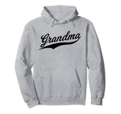 Grandma Baseball Script Jersey Hoodie - Fun Novelty Design Men Women - T-Shirt, Sweatshirt, Hoodie