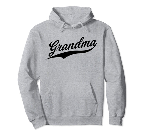 Grandma Baseball Script Jersey Hoodie - Fun Novelty Design Men Women - T-Shirt, Sweatshirt, Hoodie