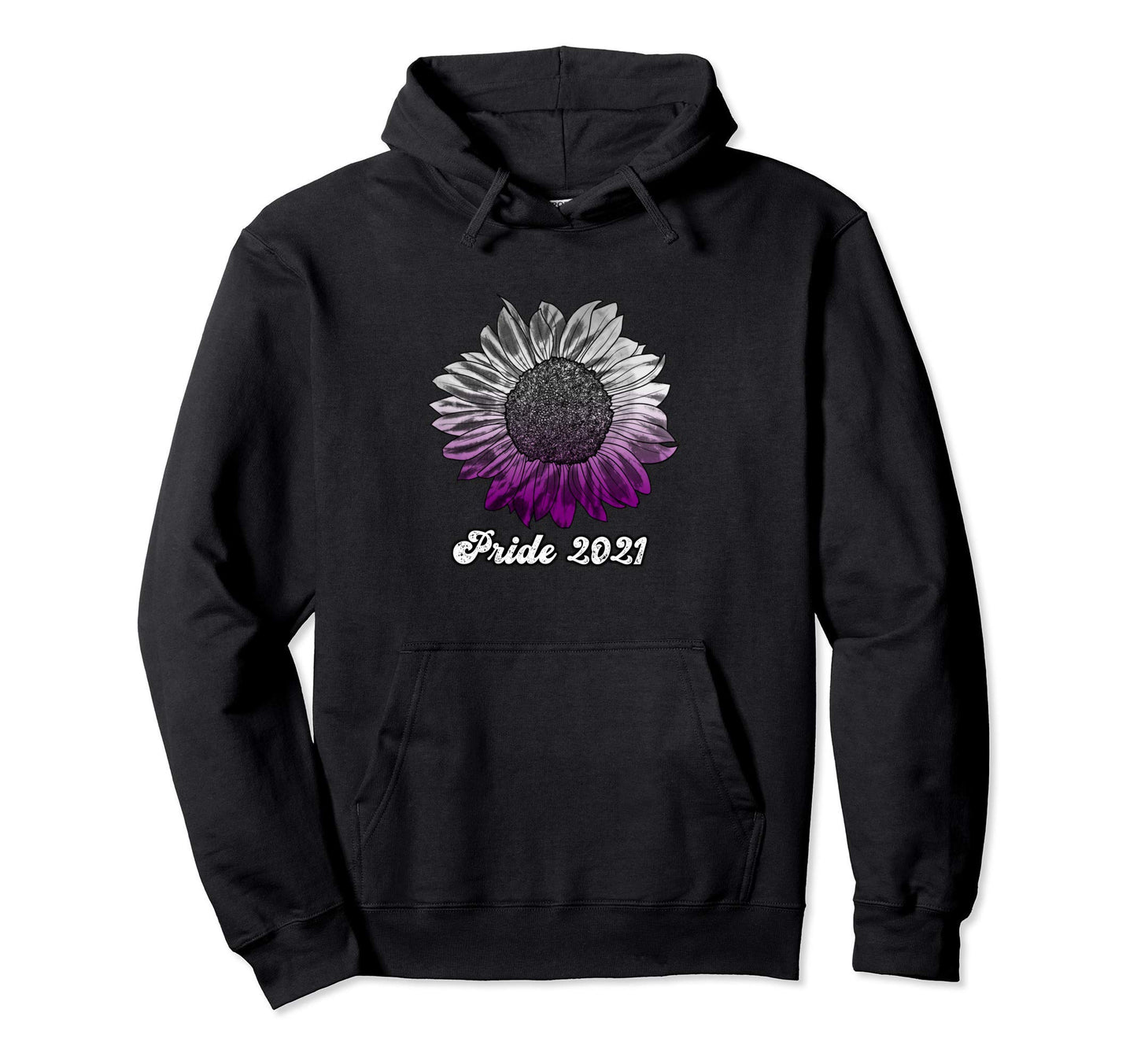 Asexual Tie Dye Sunflower Ace Pride 2021 Hoodie - Minimalist Print Unisex - T-Shirt, Sweatshirt, Hoodie