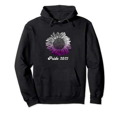 Asexual Tie Dye Sunflower Ace Pride 2021 Hoodie - Minimalist Print Unisex - T-Shirt, Sweatshirt, Hoodie