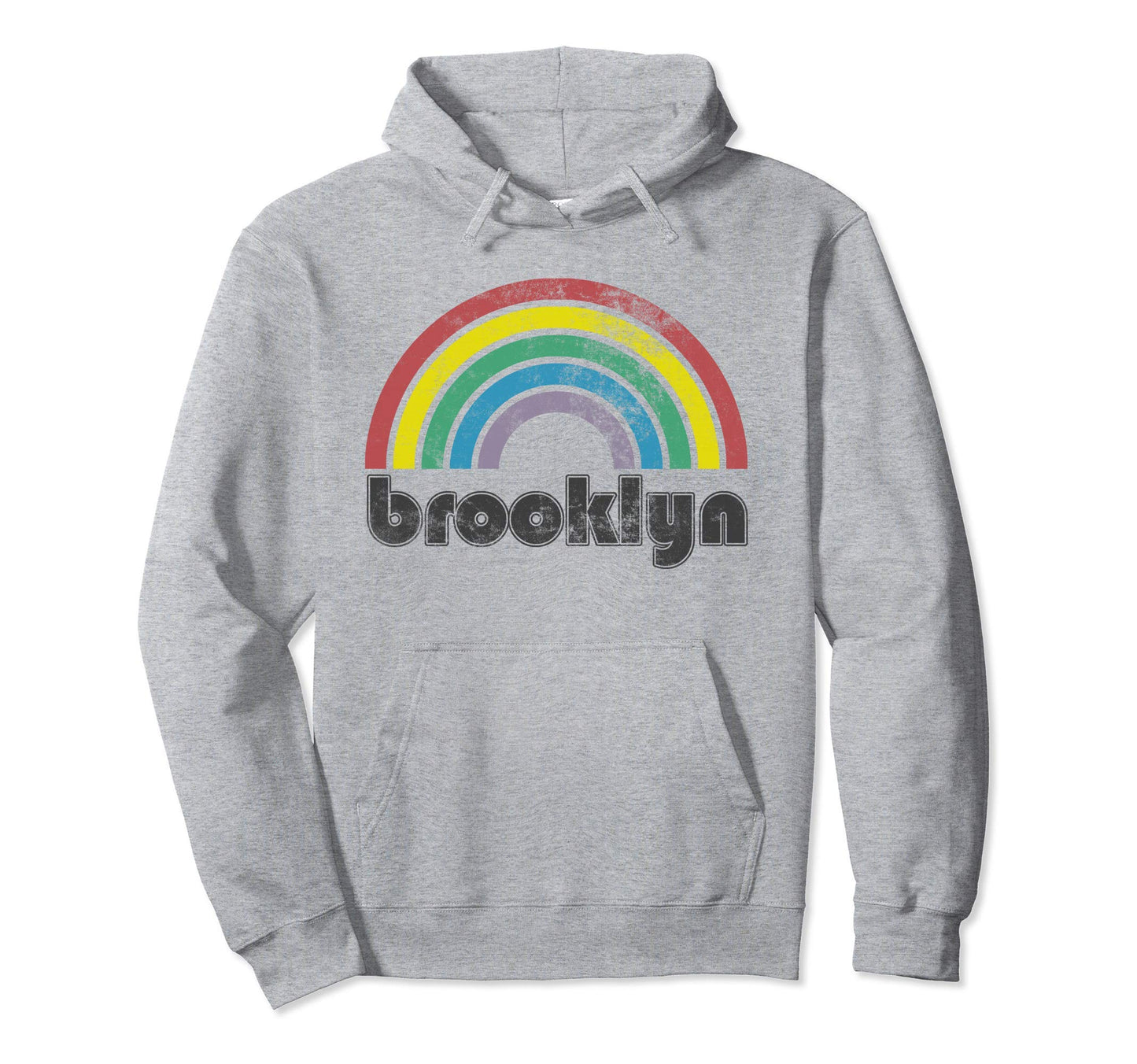 Brooklyn New York Rainbow 70S 80S Gay Hoodie - Casual Everyday Wear Unisex - T-Shirt, Sweatshirt, Hoodie
