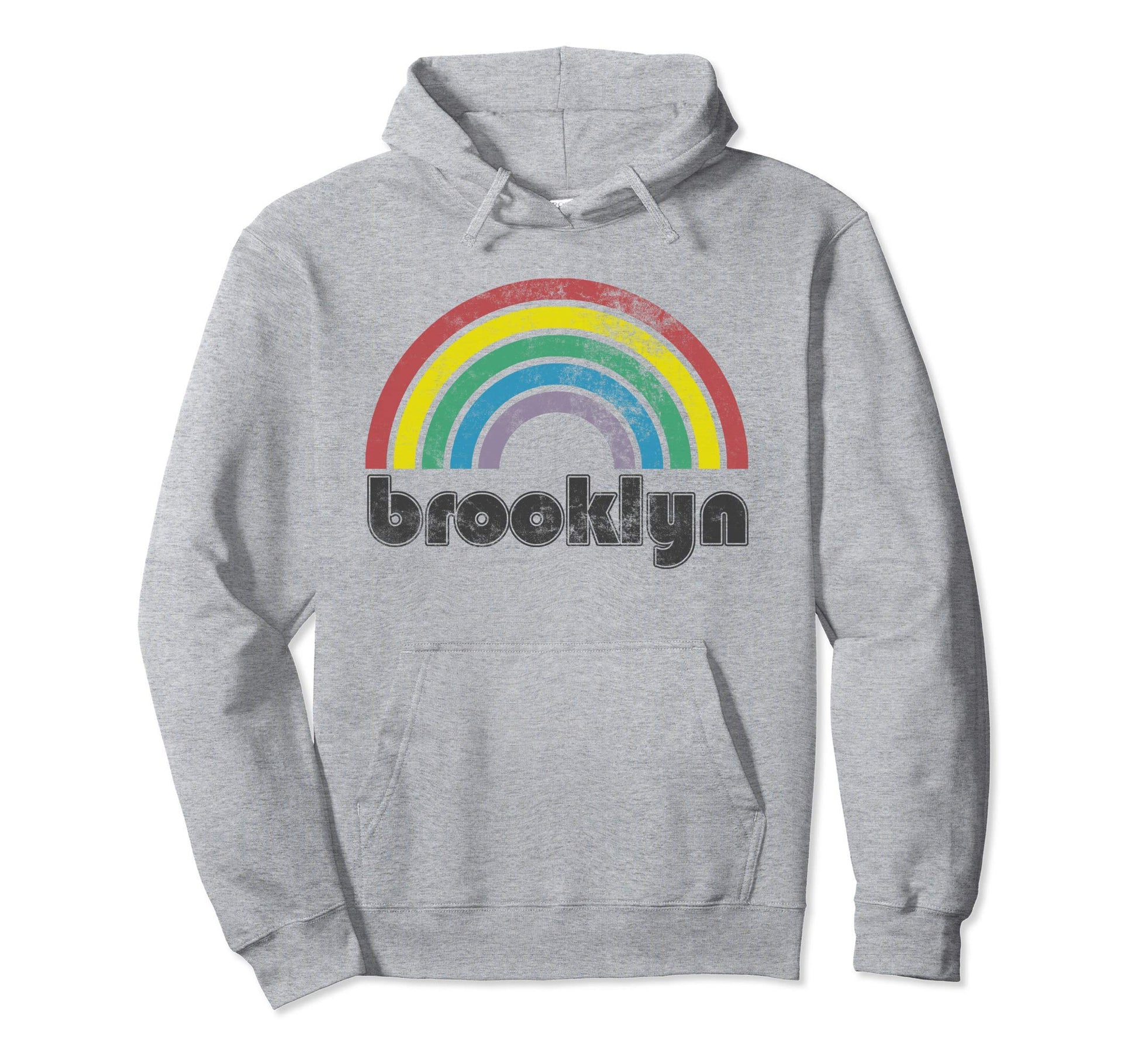 Brooklyn New York Rainbow 70S 80S Gay Hoodie - Casual Everyday Wear Unisex - T-Shirt, Sweatshirt, Hoodie