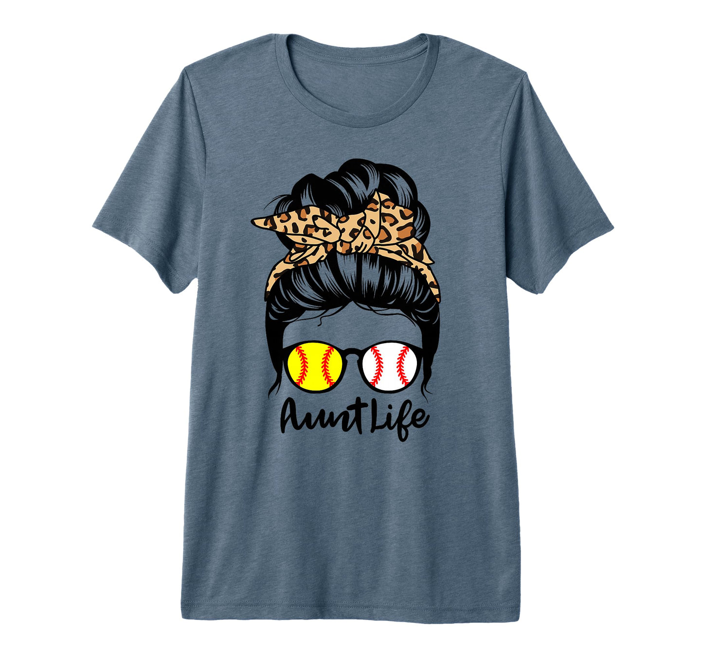 Aunt Life Messy Bun Hair Funny T-Shirt - Minimalist Print Men Women - T-Shirt, Sweatshirt, Hoodie