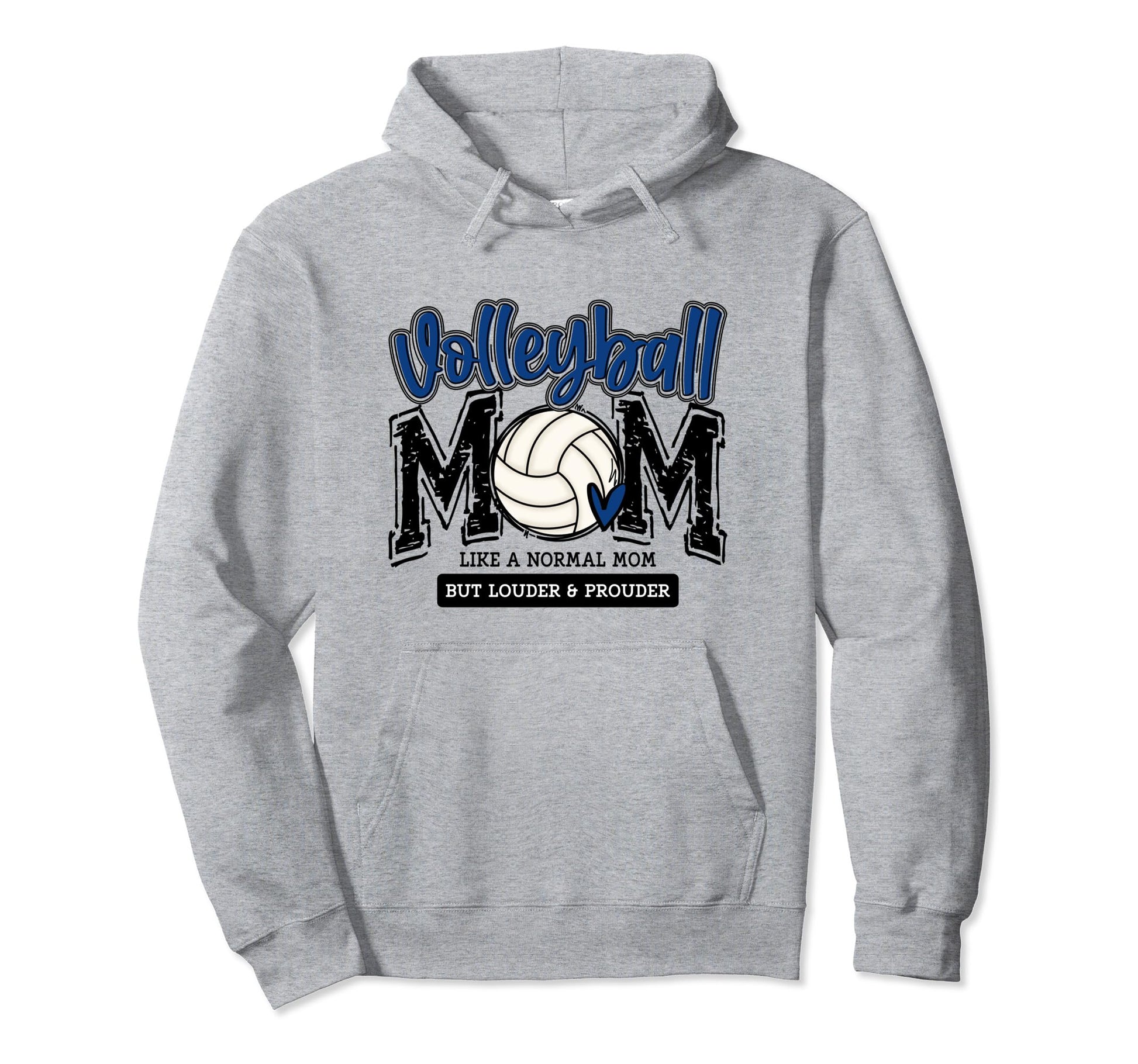 Volleyball Mom Blue Game Day Mama Daughter Hoodie - Trendy Graphic Unisex - T-Shirt, Sweatshirt, Hoodie