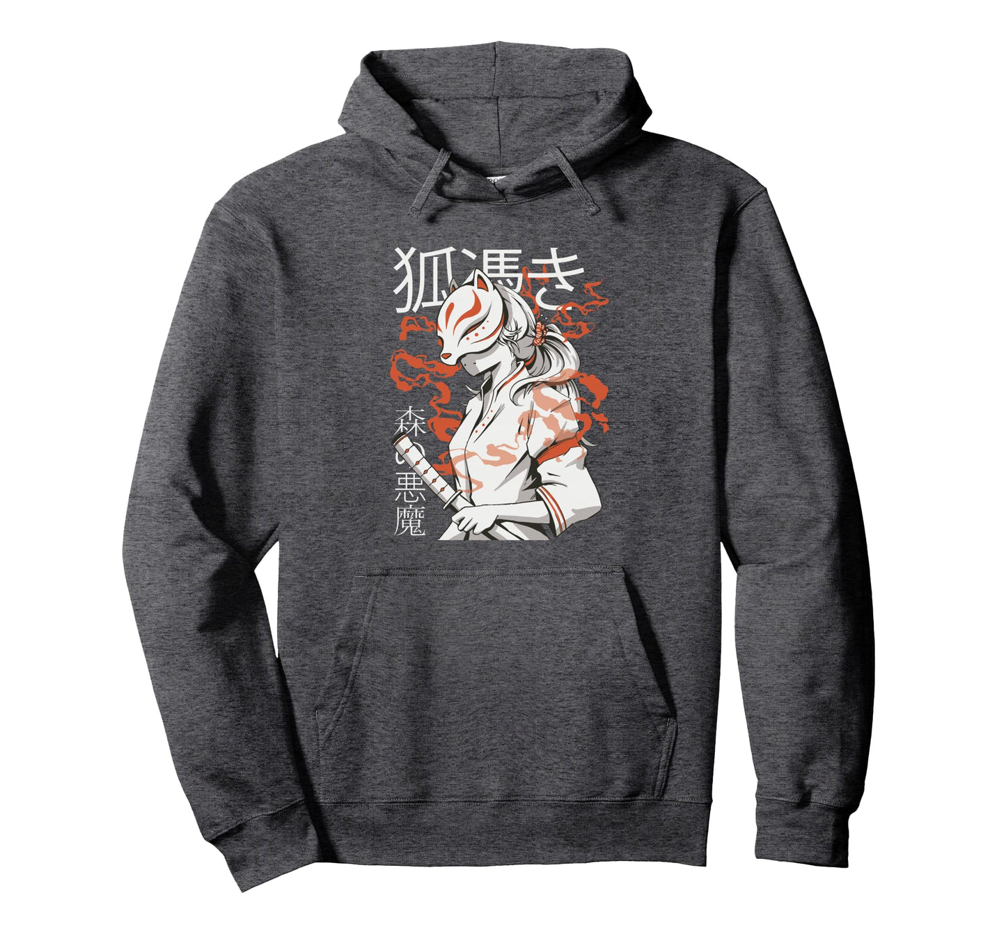 Edgy Aesthetic Soft Grunge Japanese Kitsune Hoodie - Graphic Print Unisex - T-Shirt, Sweatshirt, Hoodie