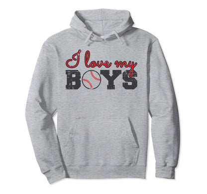 Baseball Mom I Love My Hoodie - Casual Everyday Wear Men Women - T-Shirt, Sweatshirt, Hoodie